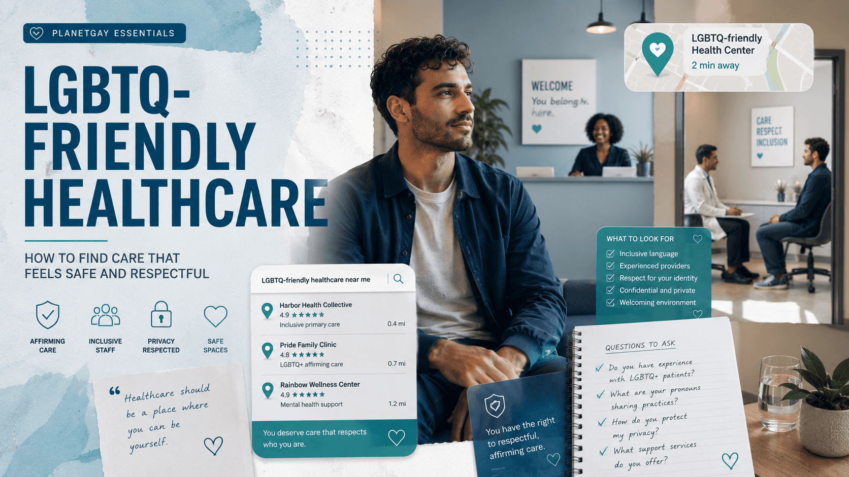 An editorial illustration for Finding LGBTQ+-Friendly Healthcare: A Practical Guide