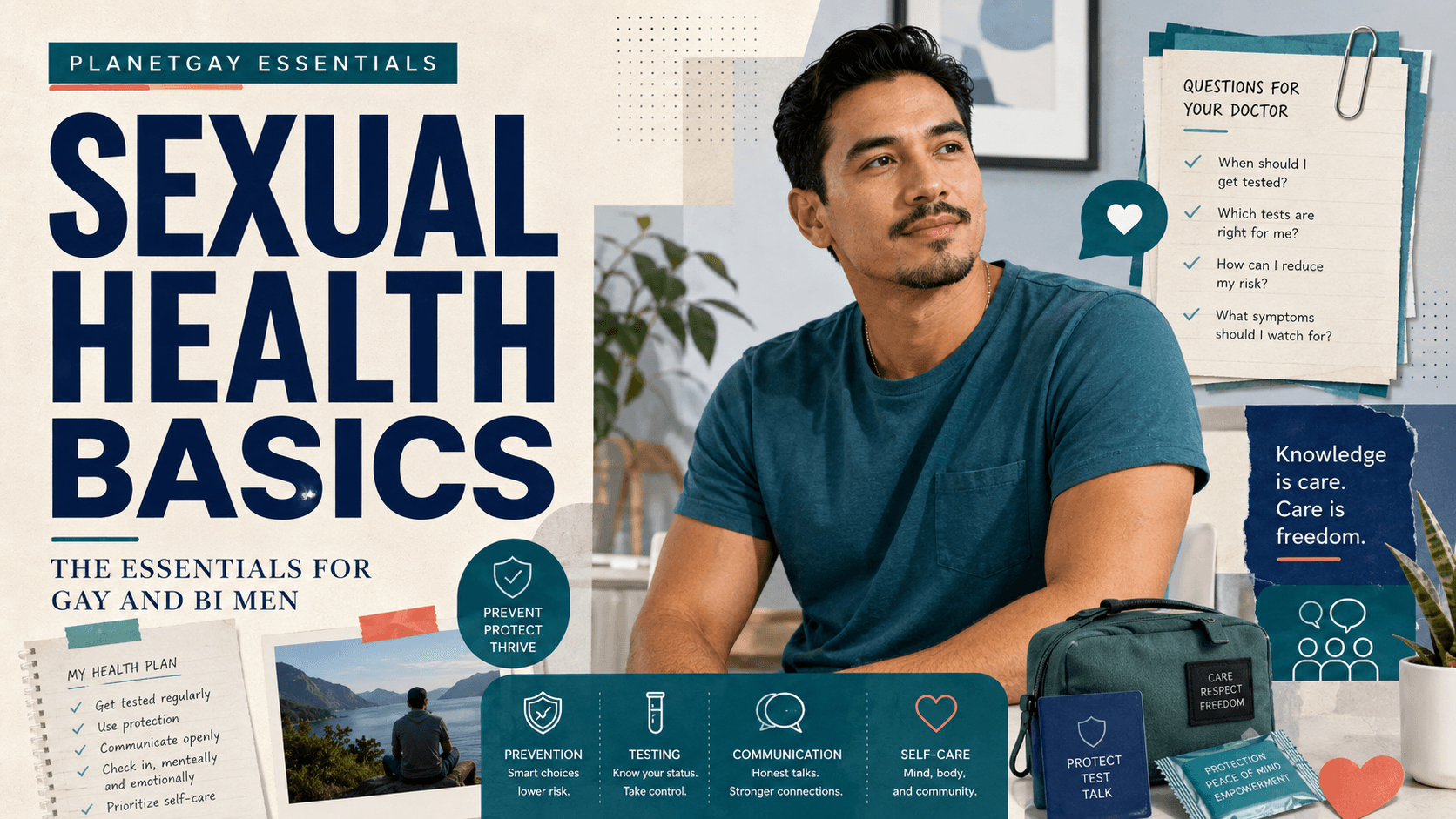An editorial illustration for Sexual Health Basics for Gay and Bisexual Men