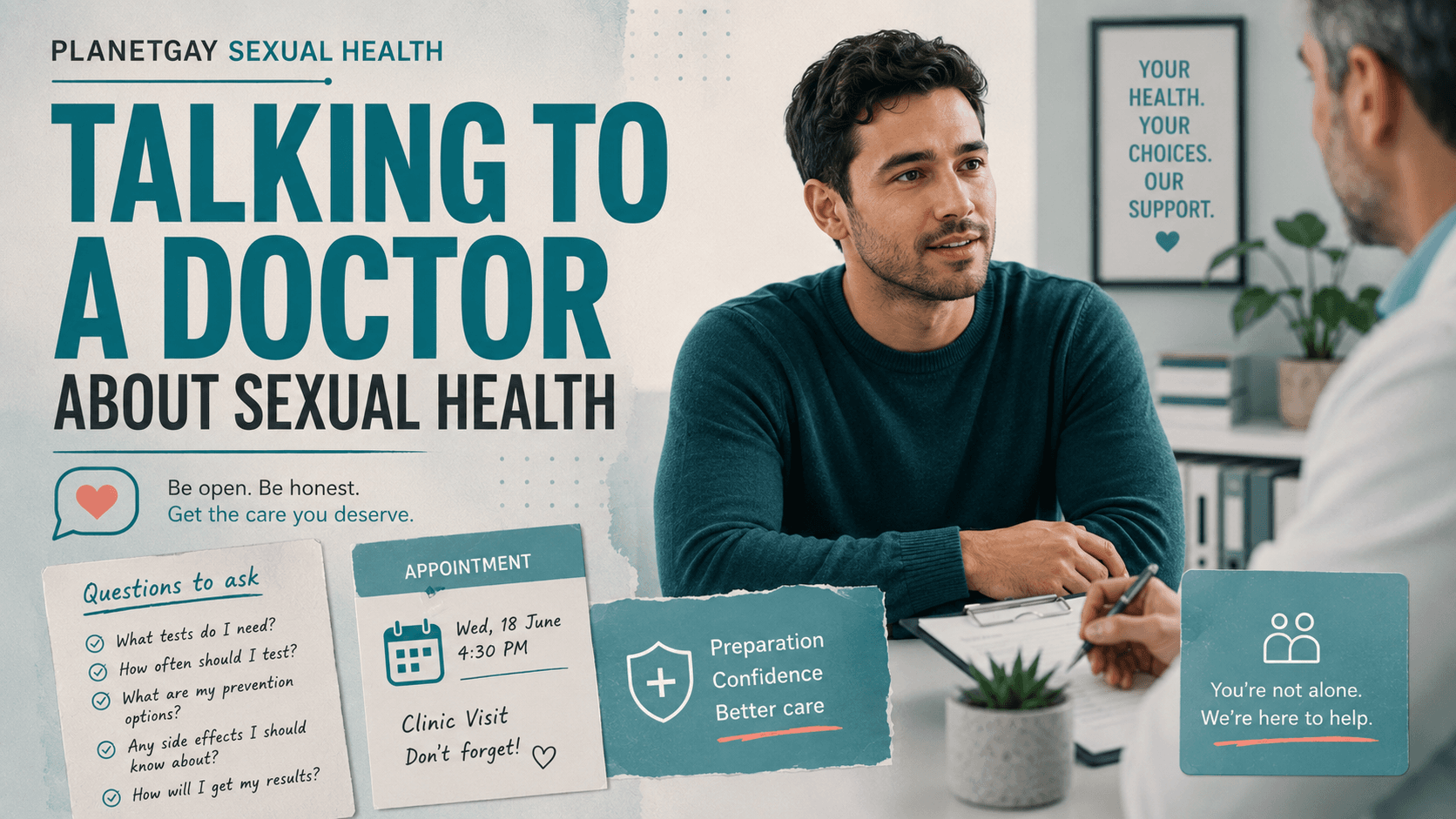 How to talk to a doctor about your sexual health as a gay or bisexual man.