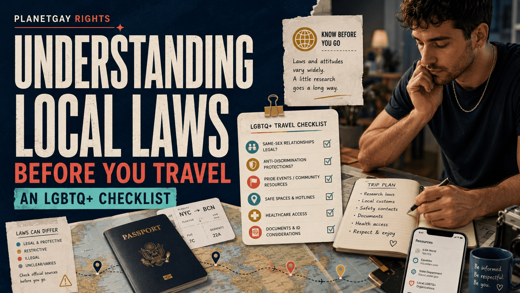 Guide to understanding local laws before LGBTQ+ travel.
